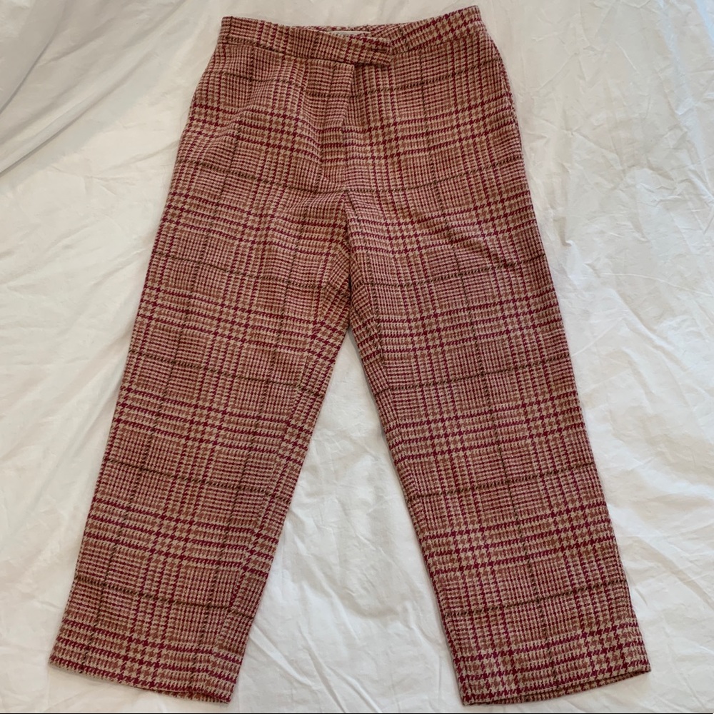 New DIMENSION pink cream tweed Capri pants 40 wool